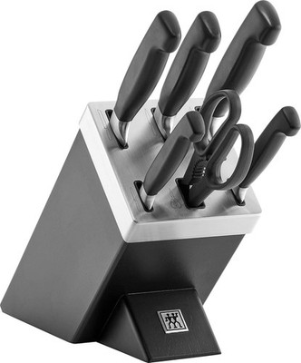 Zwilling Vier Sterne Selbstschärfender Messerblock  Messerset Schwarz 35145-007