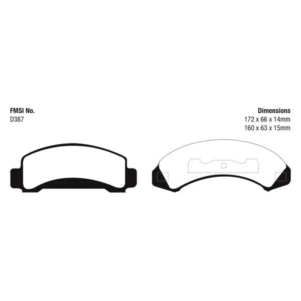 For Ford Explorer 1991-1993 EBC UD387 Ultimax2 Replacement Front Brake Pads Foto 2 de 4