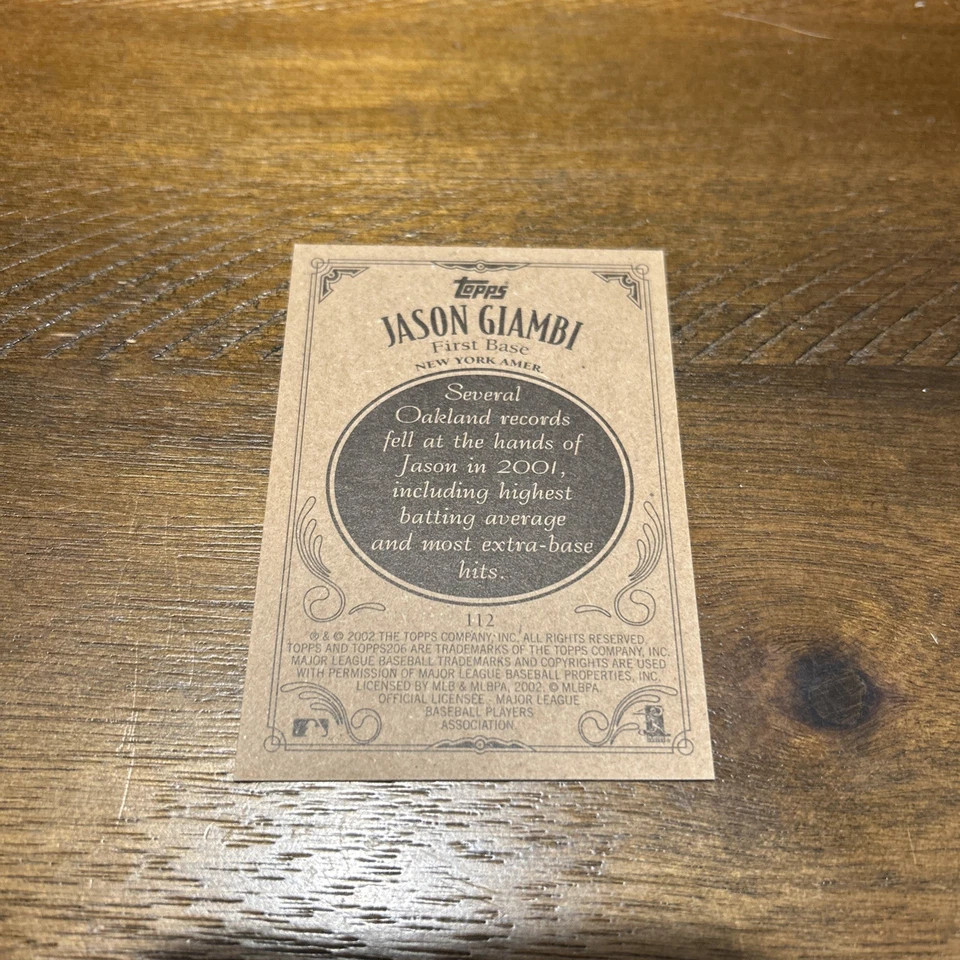 Jason Giambi #112 2002 Topps 206 New York Yankees 1/1 - Image 2 of 2