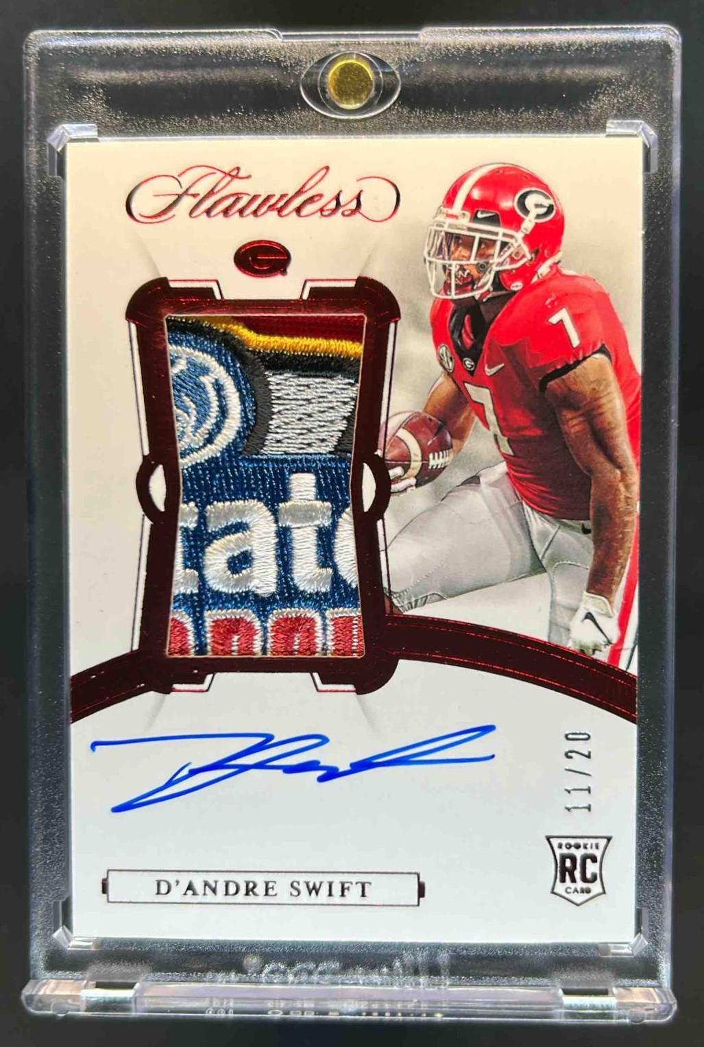 D'Andre Swift Panini Flawless Collegiate #109 Patch Autograph-Ruby