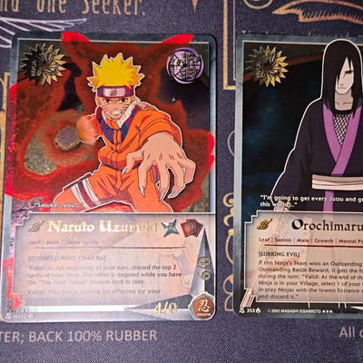 Naruto CCG Foil Naruto Uzumaki US122 & Orochimaru 353 Cards English 2002,Damaged