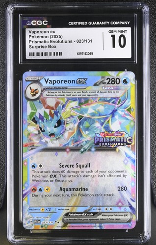 Vaporeon ex graded CGC 10 for sale on eBay