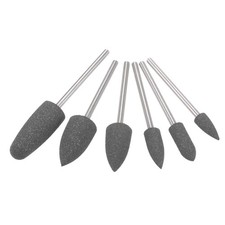 Punte per smerigliatrice montate teste per smerigliatrice ruote per lucidatura in silicone grigio scuro 6 pezzi