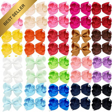 40PCS 4 Inch Hair Bows Grosgrain Ribbon Alligator Clips for Girls Toddlers Kids