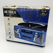 Victrola Haley Retro Bluetooth Record Player  Multimedia Center New Open Box