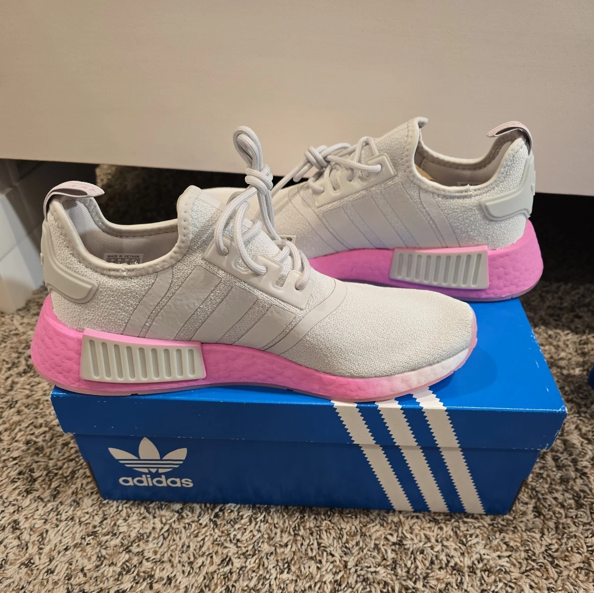 Adidas NMD_R1 White Grey Blue Rose W for sale | eBay