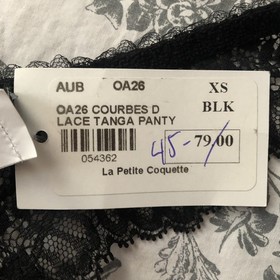 NWT AUBADE TANGA THONG BRIEF BLACK Lace sz XS