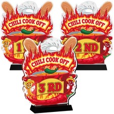 3 PCS 6.7 inch Chili Cook Off Trophy Medals 1st 2nd 3rd Place Acrylic Award