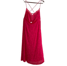 VINTAGE VANITY FAIR LINGERIE NIGHTGOWN SLIP DRESS WOMENS M PINK LACE NYLON USA