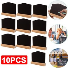 10x Wooden Mini Blackboard Memo Sign Message Chalk Board Stand Wedding Decor
