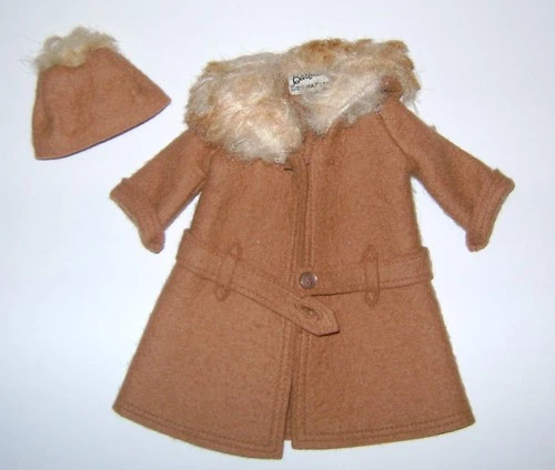 Vintage BARBIE IT'S COLD OUTSIDE COAT & HAT, 1964 - 66, Free Shipping!