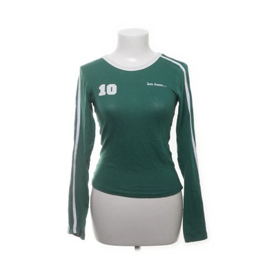 Iets Frans, Langarmshirt, Größe: XXS, Grün/Weiß, Baumwolle, Print, Damen #JNY