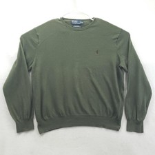 Vintage Polo Ralph Lauren Sweater Mens XL Green Crewneck Pima Cotton Knit