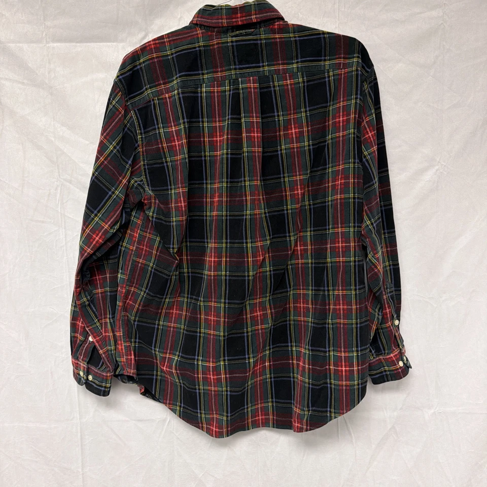 Tommy Hilfiger Shirt Mens L Flannel Red Multi Plaid Holiday Christmas Outdoor - Image 4 of 4