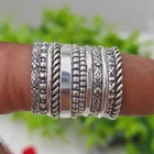 Silver Stackable Ring Set of 12 | Boho Silver Rings | Vintage Band Set All Size