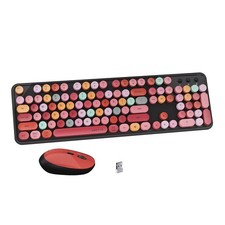 x UBOTIE Colorful Wireless Keyboard and Mouse Combo, Full-Sized Office Keyboa...