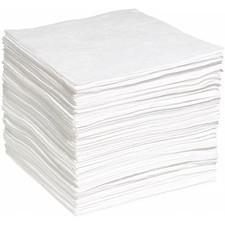 Spilltech Wp200s Sorbent Pad, 35 Gal, 15 In X 19 In, Oil, White, Polypropylene