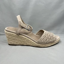 Vionic Ariel Wedge Sandals Womens Size 9.5 Taupe Supportive Comfort Shoes