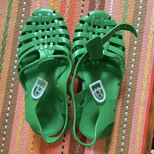 Sun Jellies Meduse Green Plastic Jelly Gladiator Sandals Ankle Strap US 4