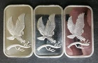 Lot of Three SilverTowne 1oz Silver Eagle Bars