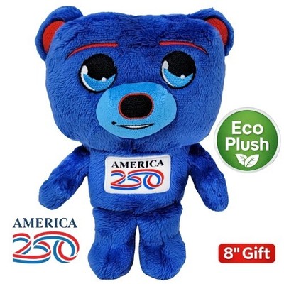 Grovii America 250 Bear Plush 8  Midori Chibi Patriotic Teddy Bear Collectible
