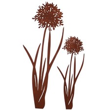 UNUS® Roststecker Agapantus 2er Set Gartendeko Rostoptik Gartenstecker