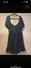 Asos smock dress black polka dot with ruffle and tie up bow uk size 26 BNWT 