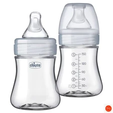 Chicco 2pk Duo Hybrid Baby Bottle, Invinci-Glass Inside, Slow Flow Anti-Colic...
