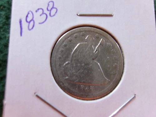 1838 Seated Liberty Quarter. Good Circulated Condition. Clear Date!