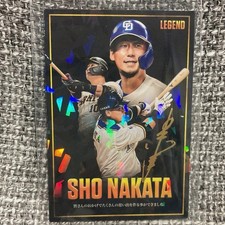 Calbee Professional Baseball Chips Card Sho Nakata Gold Leaf Signed LEGEND Card
