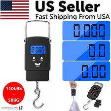 Portable Fish Scale 110lb / 50kg Travel LCD Digital Hanging Luggage Electronic