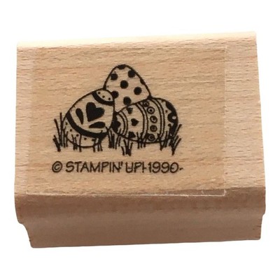 Stampin Up Rubber Stamp Easter Egg Hunt Decorated Eggs Card Making Spring Small