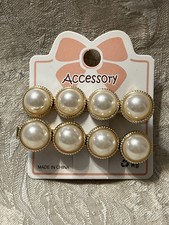 Gold Faux Pearl Hair Clip Barrette Hair Accessory Set