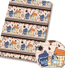 Bluey Bingo children character polyCotton Fabric Half Yard 18  x 55   12496