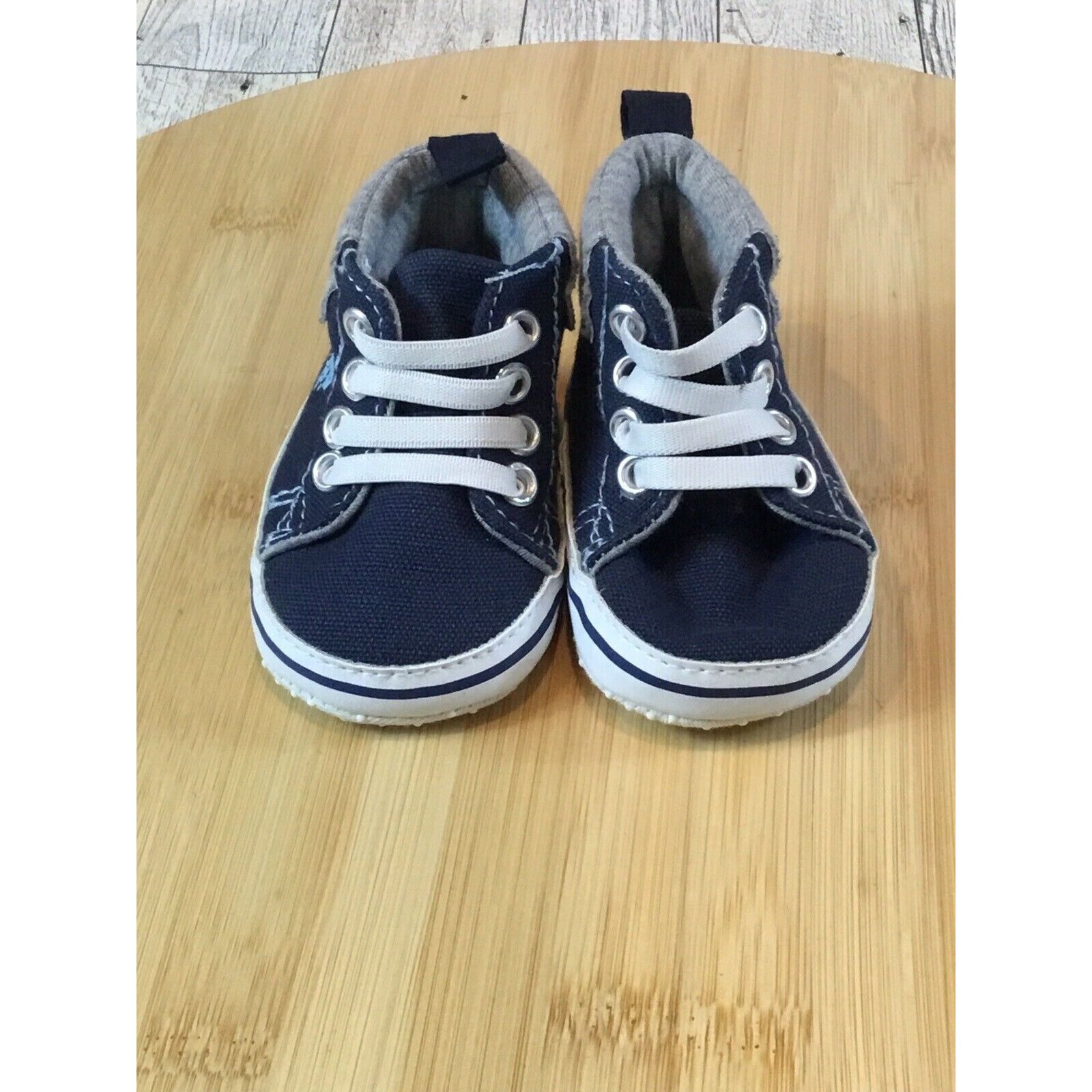 PONY US Polo Assn bambino sneakers alte culla blu navy bianco lacci