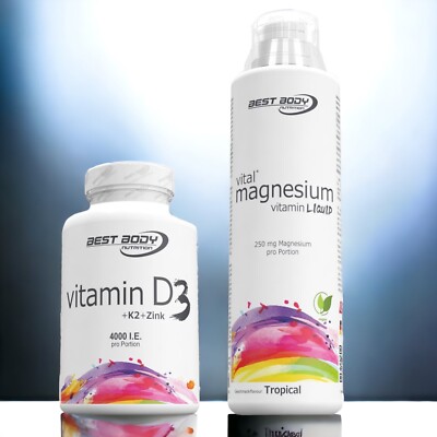  Best Body Nutrition Vitamin D 80 Tabletten + Best Body Magnesium Liquid 500 ml