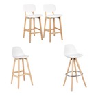 WOLTU 2x Barhocker Bistrohocker Tresenhocker Barstuhl Holzgestell für Küche Weiß