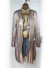 Rinascimento Gold Waterfall Front Long Open Jacket Coat, Size M - Nwot