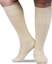 Men’s Scottish Wool Blend Kilt Hose Plain Green Ribbed Socks