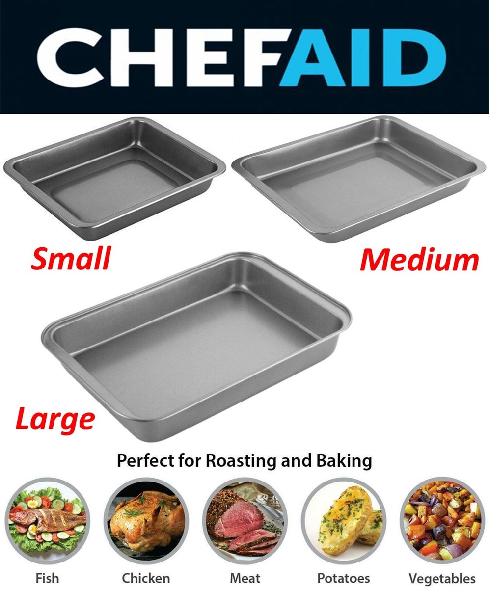 Chef Aid Non-Stick Roasting Tray Turkey Meat Bakeware Oven Carbon  Steel Pan