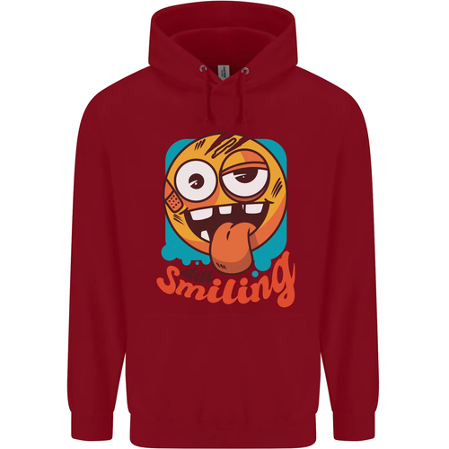 Still Smiling Funny Emoji Exhausted Tired Childrens Kids Hoodie - Picture 80 of 88