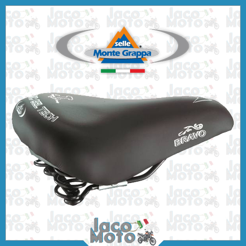 Sella Montegrappa Bravo Gel – Sellino In Pelle Nera Per City Bike E MTB Con Imbottitura