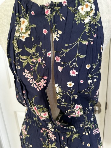 Old Navy Navy Floral Sleeveless Surplice Back Romper Size M Summer Brand New - Bild 8 von 12