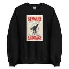 Pro Union Worker Labor Rights Anarchy Black Cat Goth Punk Mens Sweatshirt