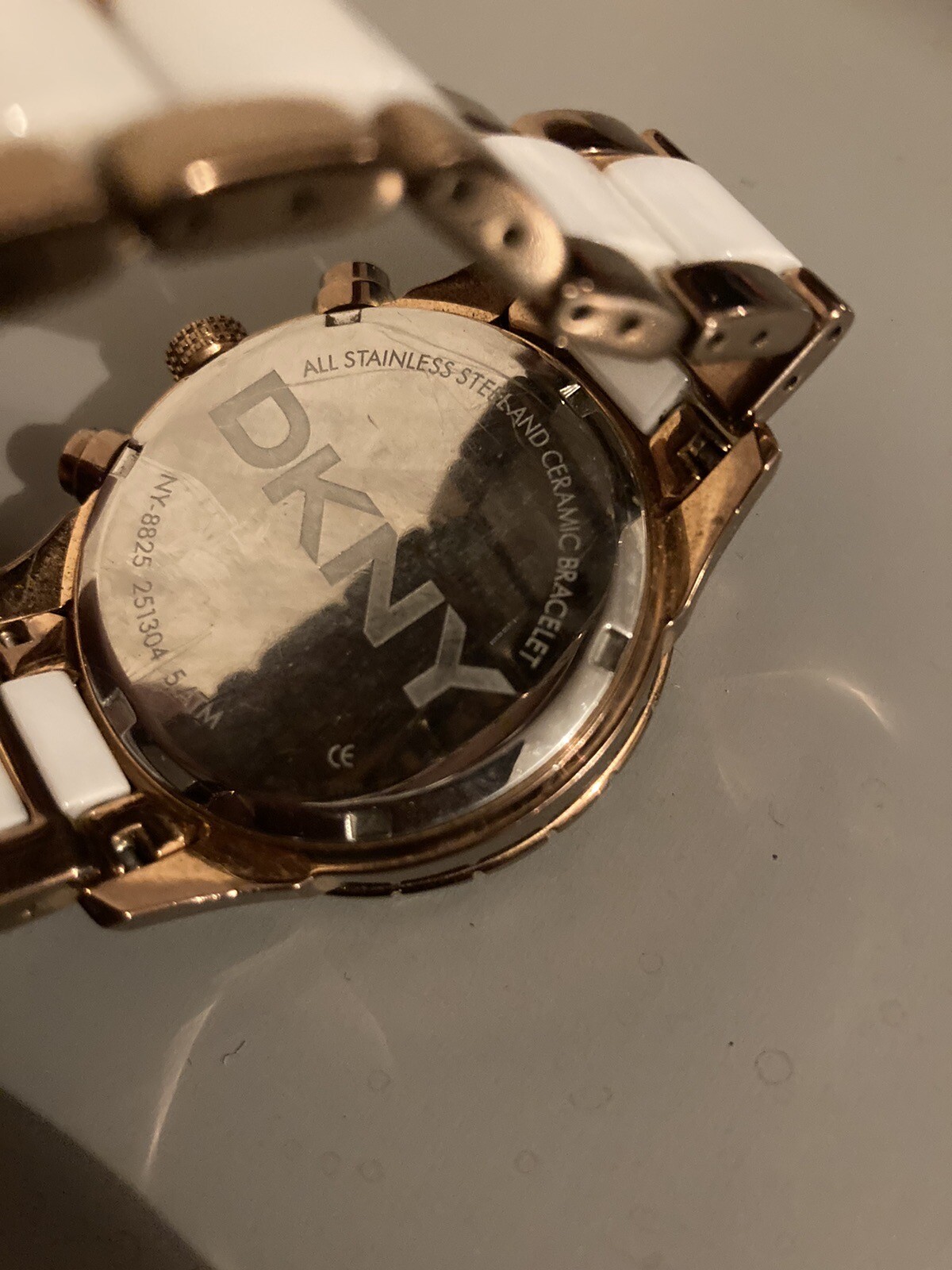 DKNY Ladies Watch White Ceramic And Rose Gold eBay