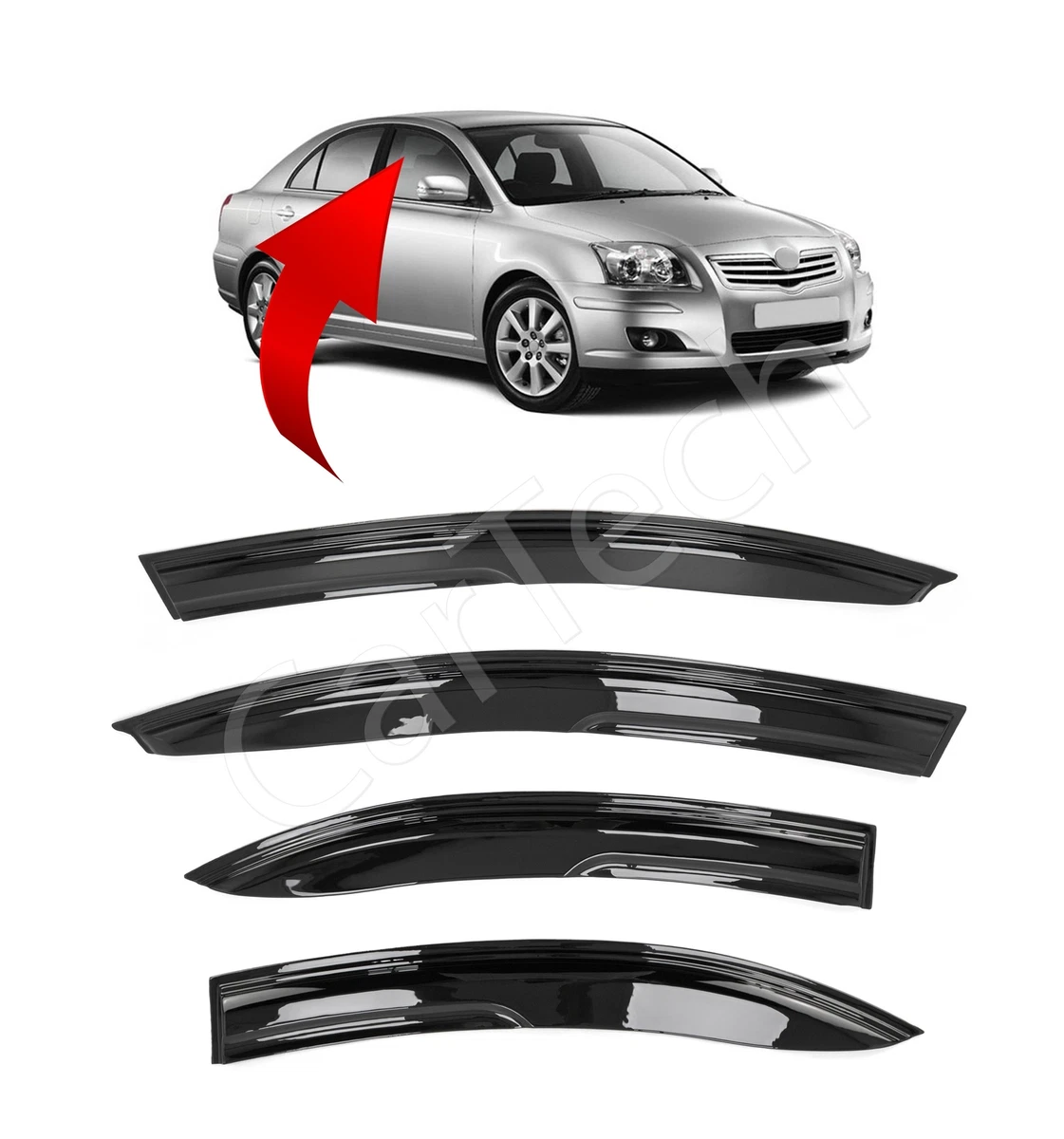 4 PCS WIND DEFLECTORS FOR TOYOTA AVENSIS MK2 4 5 DOORS HATCHBACK