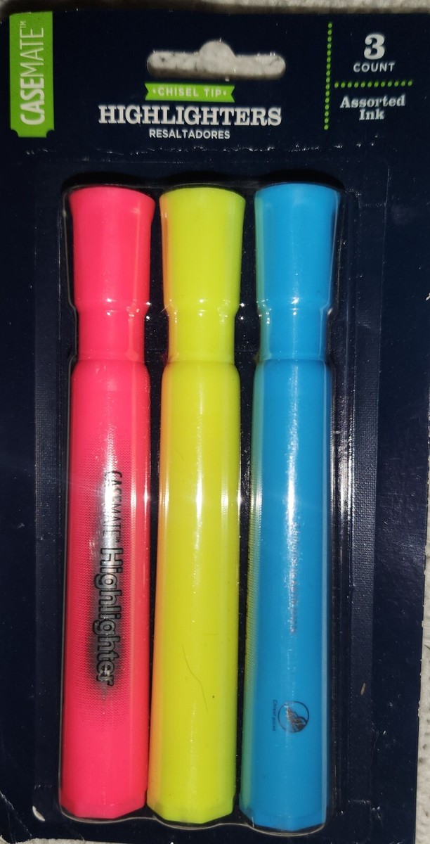 Casemate Chisel Tip Highlighters 3 Count | eBay