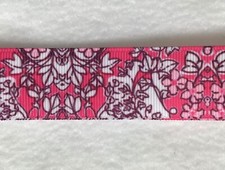Sorority floral Alpha Phi print Grosgrain ribbon 5/8" 7/8" 1" 1.5" Palm beach