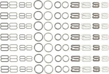120PCS Bra Strap Hooks for Sewing Bikini Swimsuit Tops Lingerie Rings Metal B...