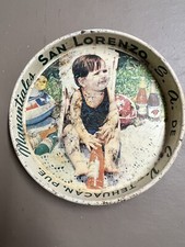 Bandeja metálica de soda vintage mexicana Agua Mineral San Lorenzo Tehuacán Puebla